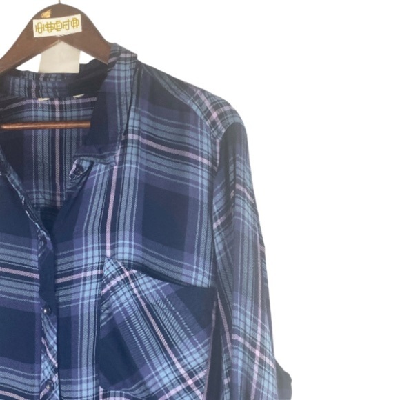 HOUSEOFJOR blue plaid printed button up // XL - Picture 8 of 8